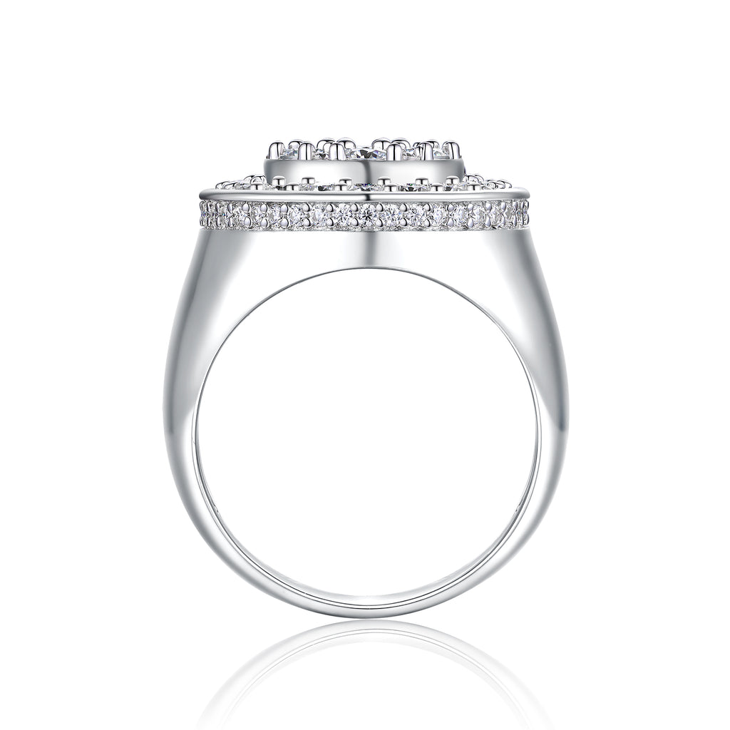 The Crown Of Kings - Men's Ring, Diamond Ring And Wedding Ring Set With Top-quality Moissanite S925, Silver And Platinum-plated. The Ring Can Be Tested With A Diamond Pen
