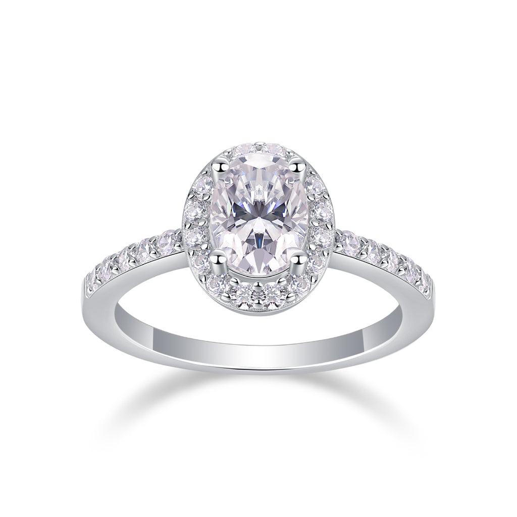 Moonlight Forest - A Wedding Ring Set With Top-quality Moissanite S925 Silver And Platinum-plated Diamond. The Ring Can Be Inspected With A Diamond Pen