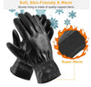 Unisex Leather Winter Warm Gloves Outdoor Windproof Soft Gloves Cycling Skiing Running Cold Winter Gloves