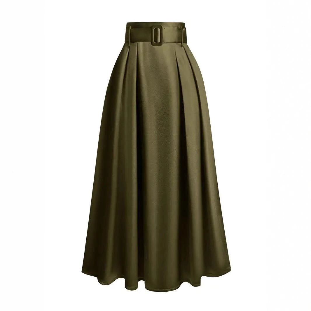 Women's High Waist Pure Color Skirt