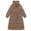 Knee-length Warm Cotton Coat Loose Thicken Waist-cinching Padded Jacket