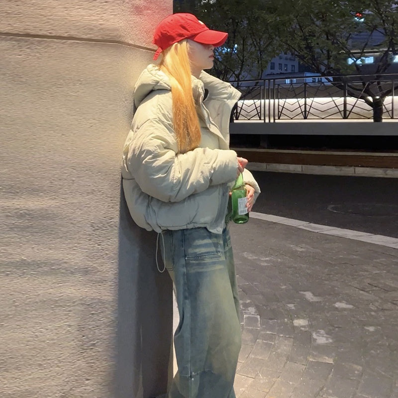 Short Small Hooded Down Jacket Women