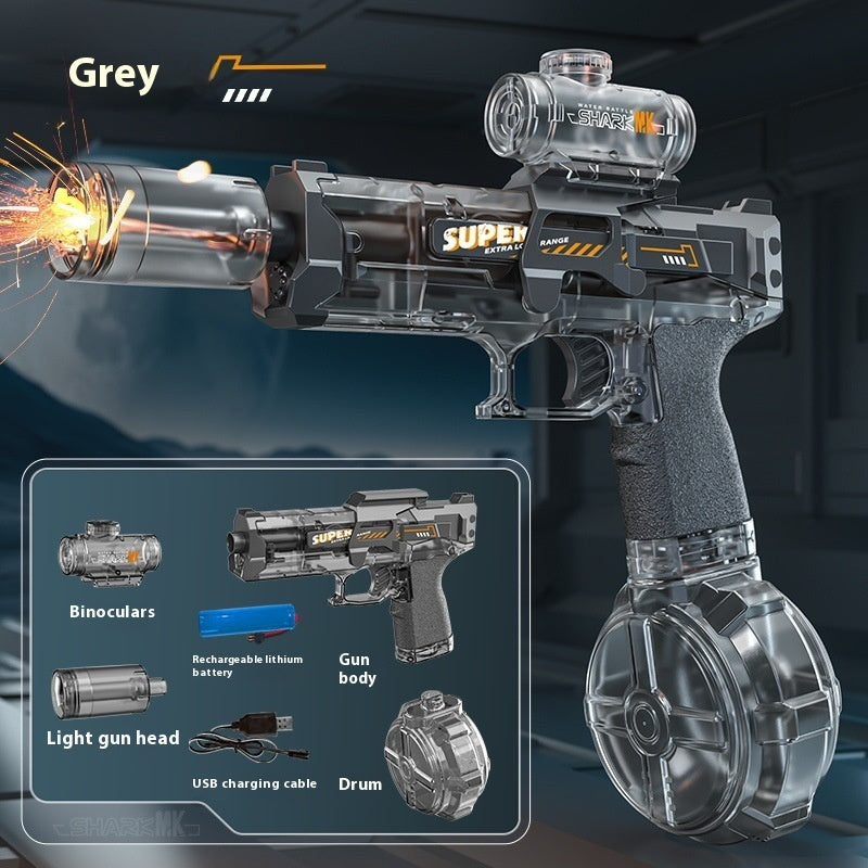 LED Lights Electric Water Guns Children Simulated Shooting Recoil Powerful Automatic Water Spray Gun Kids Summer Outdoor Toys