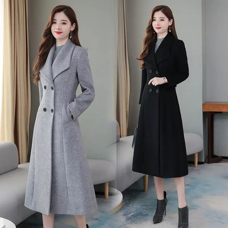 Woolen Coat Women's Lapel Slim Jacket