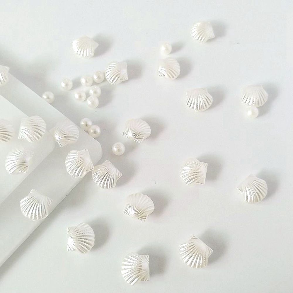 Pearl Perforated Beige Shell Shape Bracelet Spacer Handmade Accessories Beaded