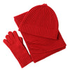 New Wool Scarf Hat Gloves Three-piece Set For Women
