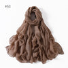 Classic Women's Pure Color Tulle Cotton And Linen Breathable Thin Scarf Silk