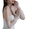 White Long Style Arms Hiding Bridal Gloves