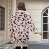 Women's Mid-length Leopard-print Sweater Baggy Coat