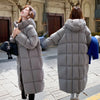 Overknee Mid-length Loose Hooded Women's Coat