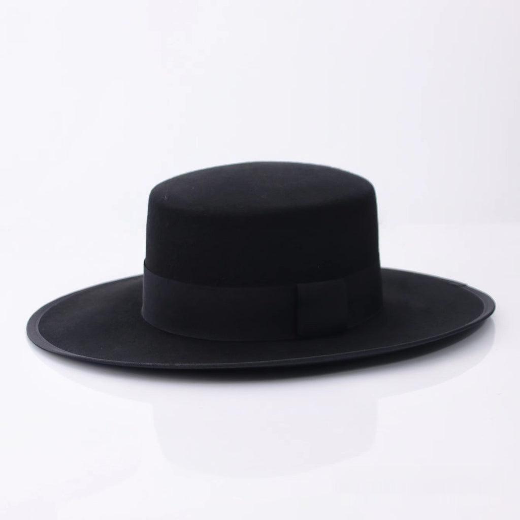 Autumn And Winter New Fashion All-match Flat Top Woolen Bowler Hat