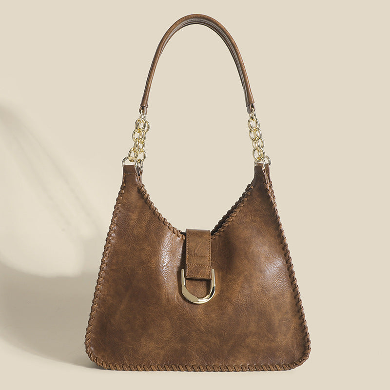 Vintage Weave Soft Leather Shoulder Underarm Bag Handbag