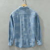 Jacquard Color Matching Casual Denim Long-sleeved Shirt Men's Loose Shirt Coat