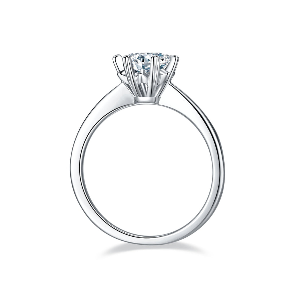 Dance Of Wind And Snow - A Wedding Ring Set With 1-carat Top-quality Moissanite S925 Silver And Platinum-plated Diamond. The Ring Can Be Inspected With A Diamond Pen