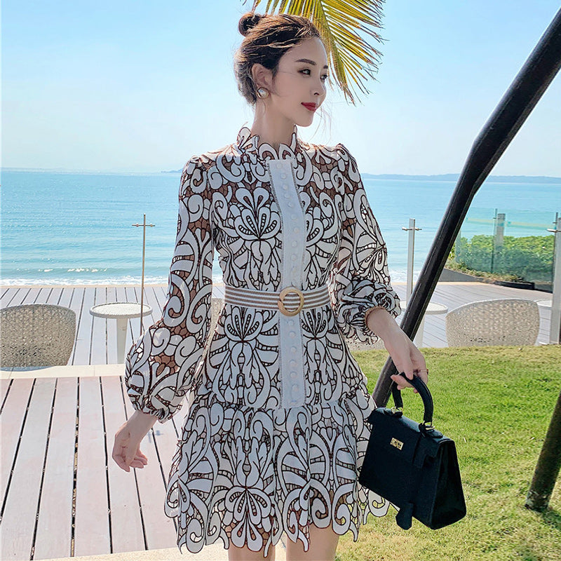 Palace ladies openwork lace summer French skirt