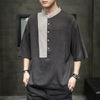 Cotton And Linen Casual Stitching Loose Half Sleeves