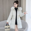 Large Fur Collar Coat Mid-length Thickened Cotton Jacket
