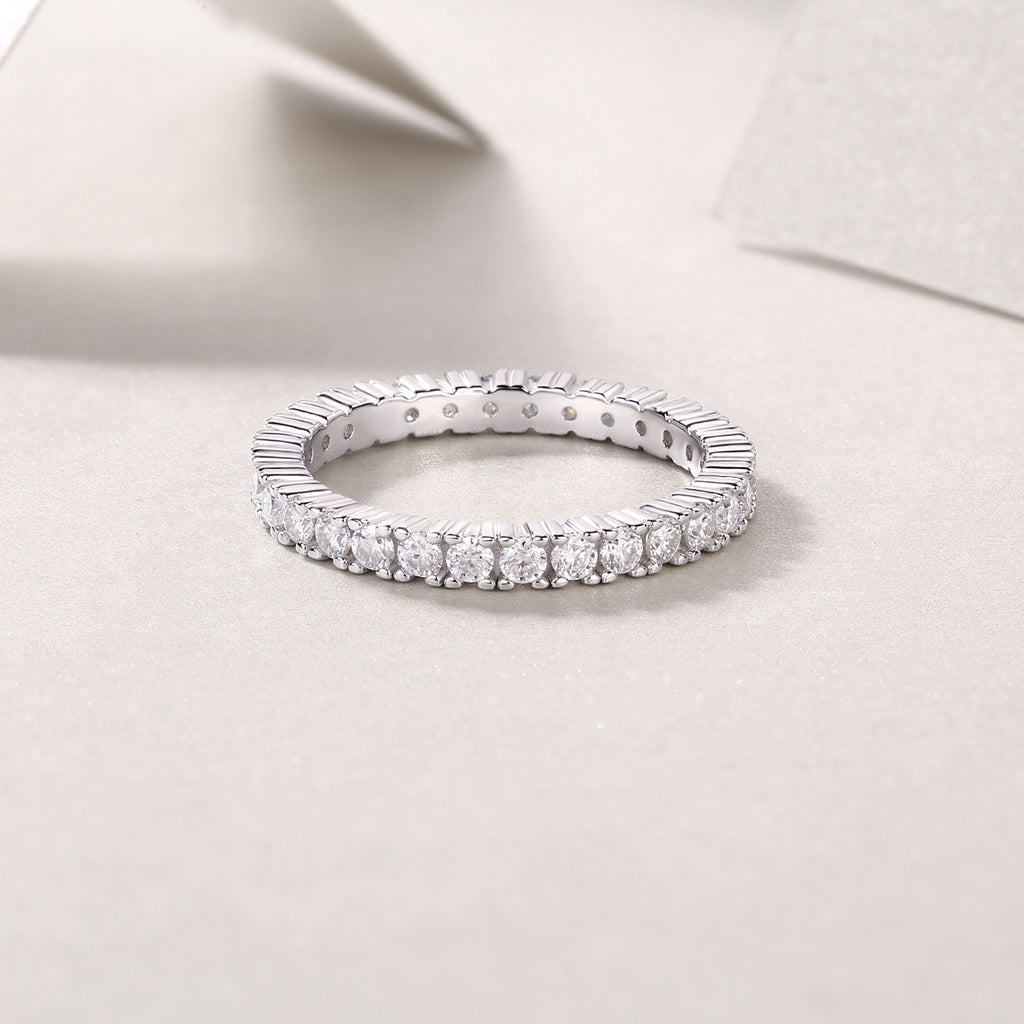 Ice Ballet - A Wedding Ring Set With Top-quality Moissanite S925 Silver And Platinum-plated Diamond. The Ring Can Be Inspected With A Diamond Pen