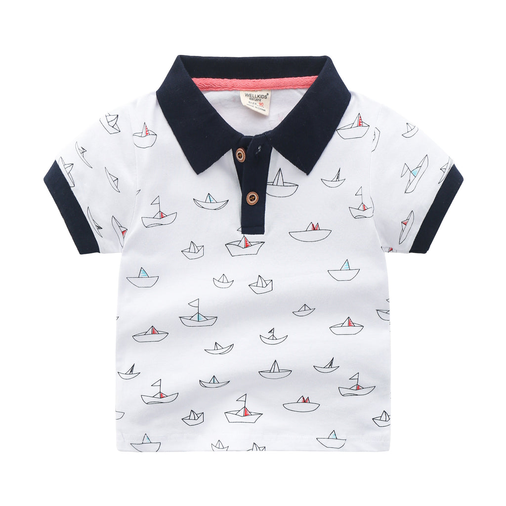 Children's Short-sleeved Polo Shirt Lapel T-shirt