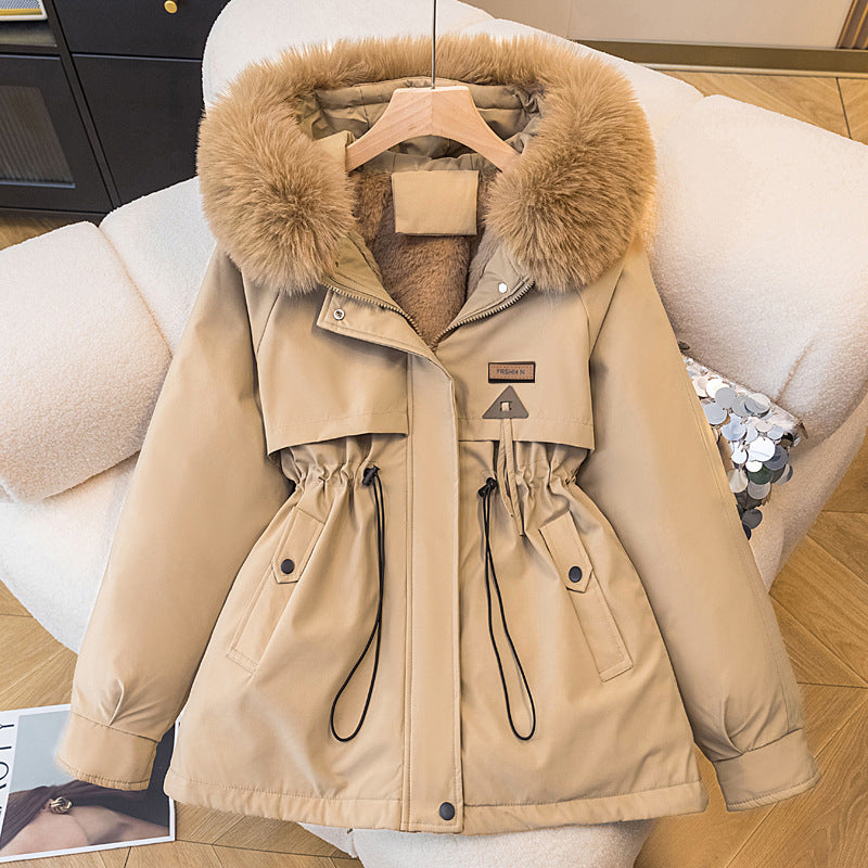 Women's New Korean Style Loose Velvet Padded Warm Coat