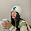 Loose Big Head Circumference Letters Woolen Cap Winter