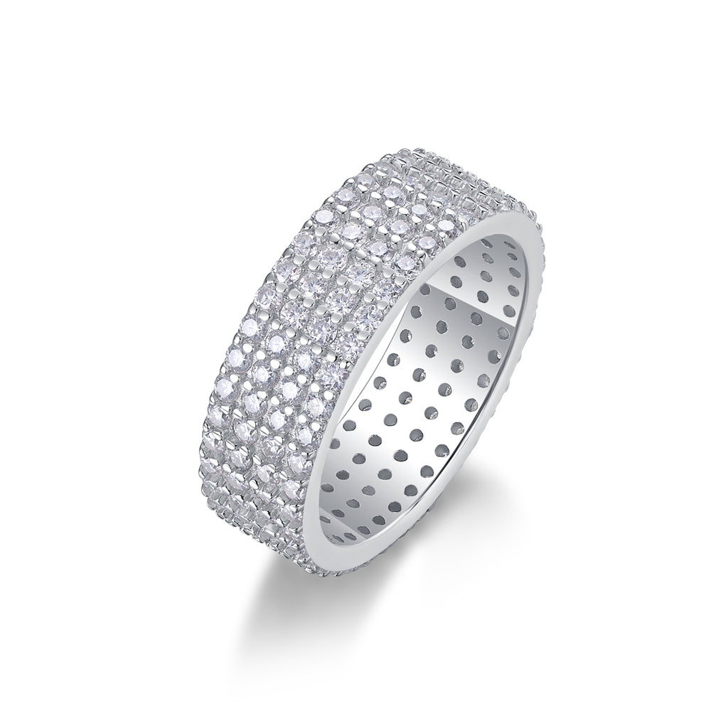 The Starry Night Sky - A Wedding Ring Set With Top-quality Moissanite S925 Silver And Platinum-plated Diamond Can Be Tested With A Diamond Pen