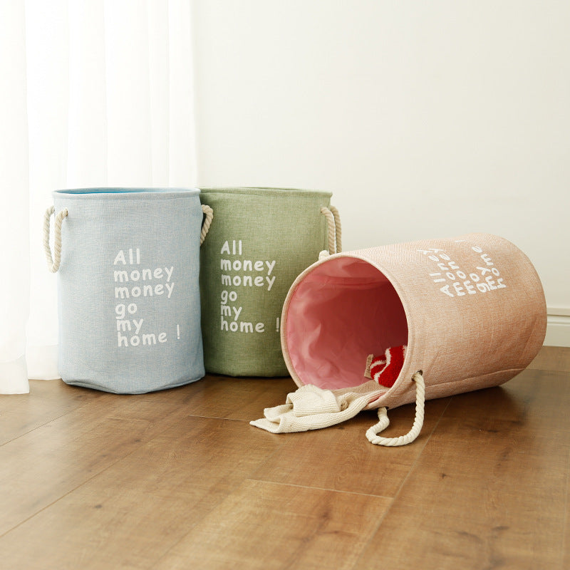 Cotton And Linen Folding Storage Laundry Basket
