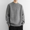 Chunky-knit Crew-neck Warm And Loose-fitting Sweater