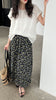 Vintage Floral Women's Summer Loose Pleated High Waist Drooping A- Line Umbrella Skirt