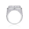 Unrivaled In The World - Men's Ring, Diamond Ring And Wedding Ring Set With Top-quality Moissanite S925 Silver And Platinum-plated. The Ring Can Be Inspected With A Diamond Pen