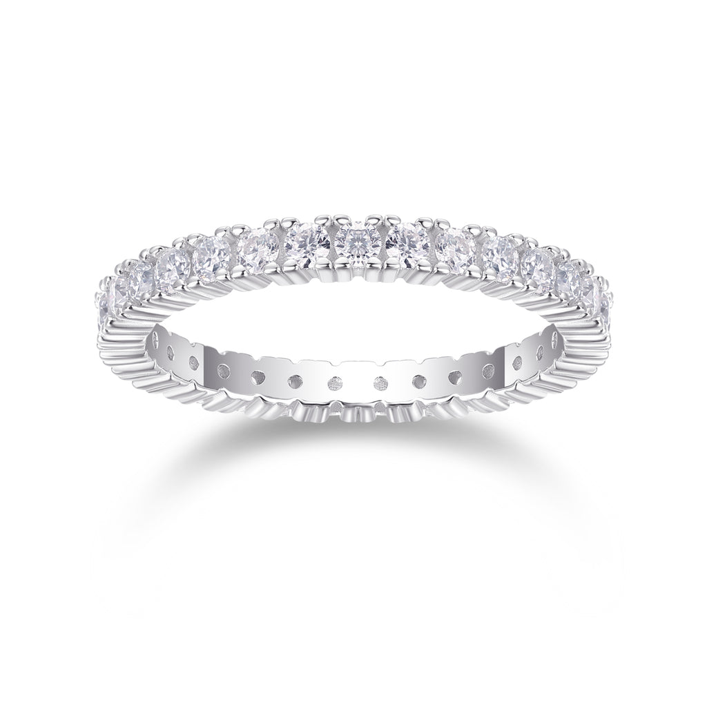 Ice Ballet - A Wedding Ring Set With Top-quality Moissanite S925 Silver And Platinum-plated Diamond. The Ring Can Be Inspected With A Diamond Pen
