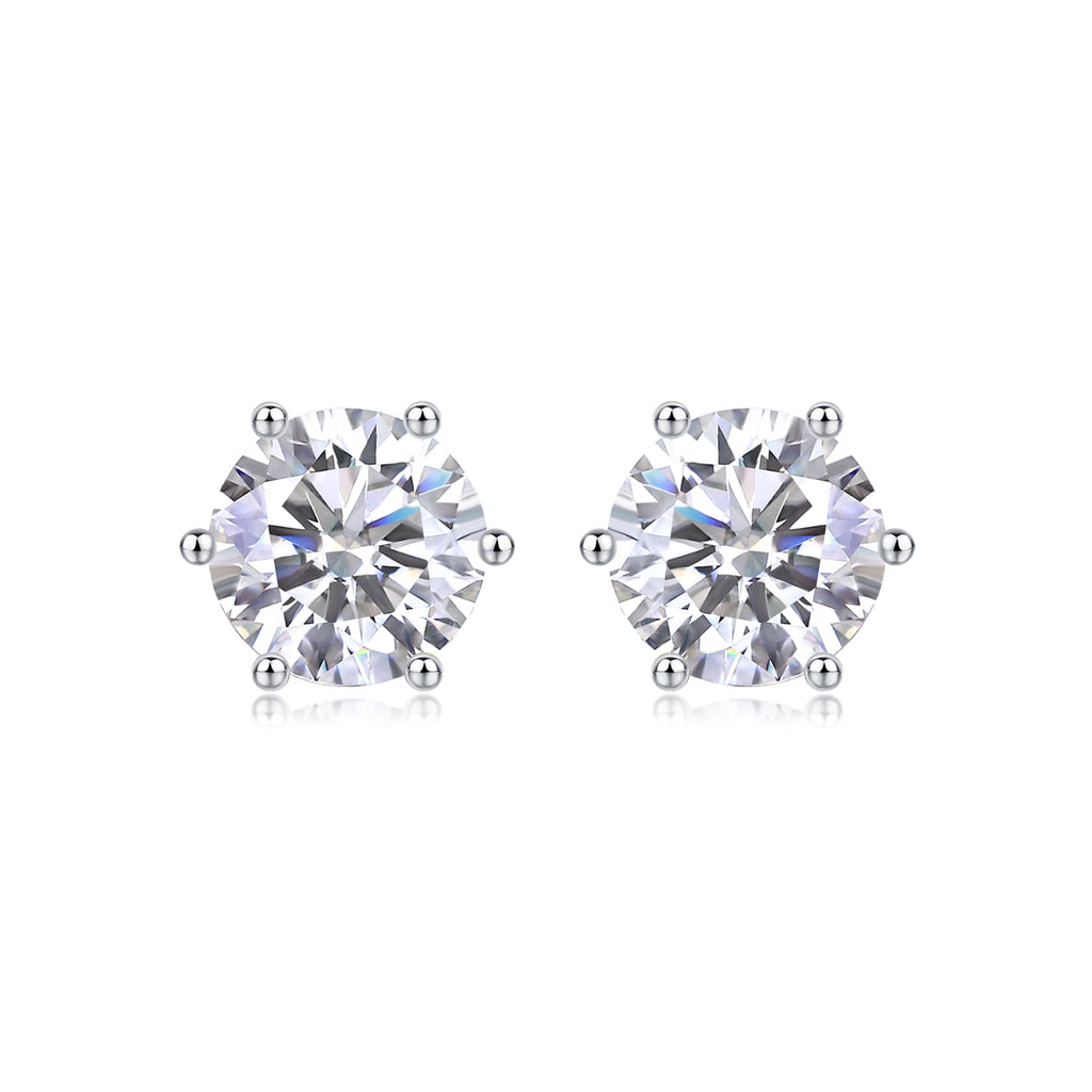 Quiet Moments - Earrings Set With Top-quality Moissanite S925 Silver And Platinum-plated Stud Earrings, A Fashionable And Trendy Accessory, Can Be Tested With A Diamond Pen