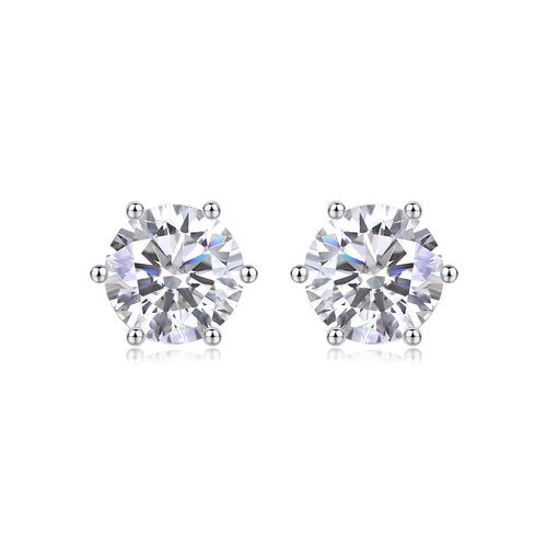Quiet Moments - Earrings Set With Top-quality Moissanite S925 Silver And Platinum-plated Stud Earrings, A Fashionable And Trendy Accessory, Can Be Tested With A Diamond Pen
