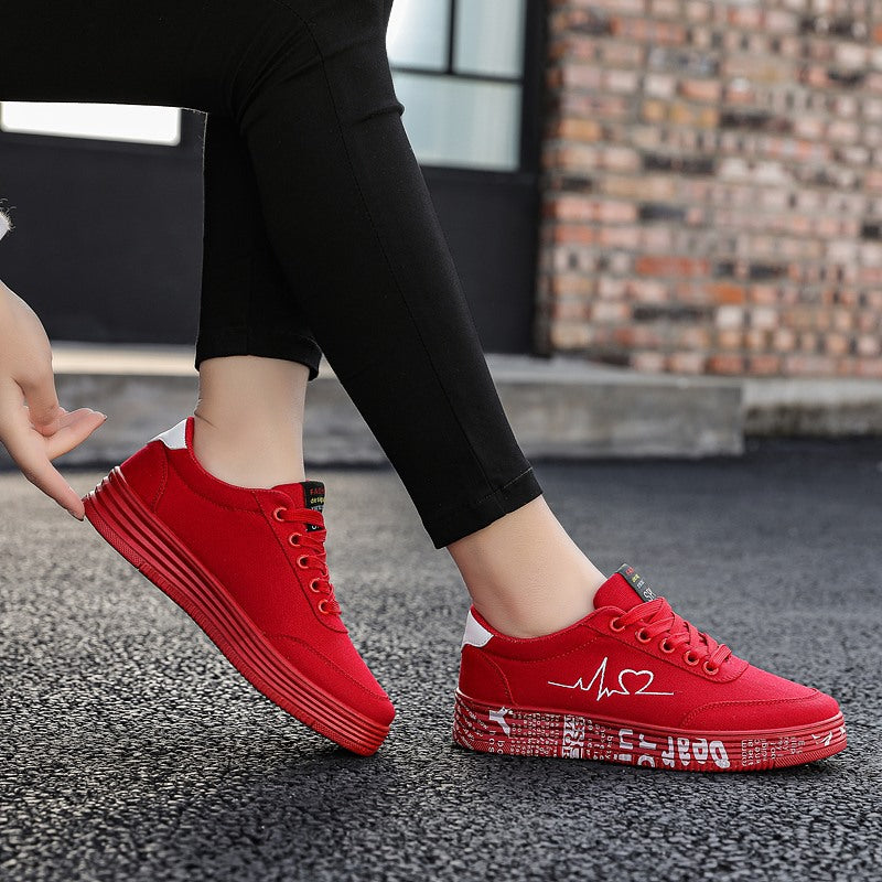 Sports casual shoes wild flat red shoes