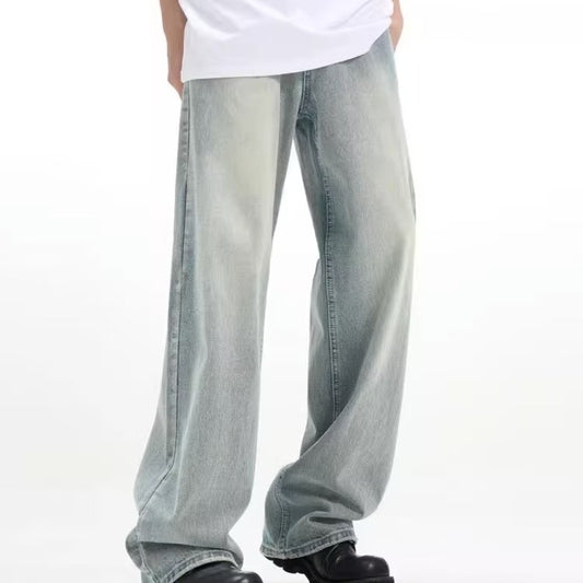 Retro Trousers Loose Casual Blue