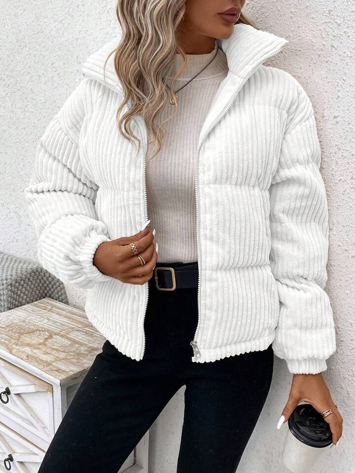Women's Thickened Plus Size Short Corduroy Cotton Coat Jacket