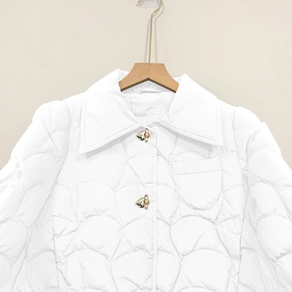 Online Red Diamond Plaid Short Down Jacket