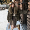 Big Fur Lapel Cotton-padded Coat Women