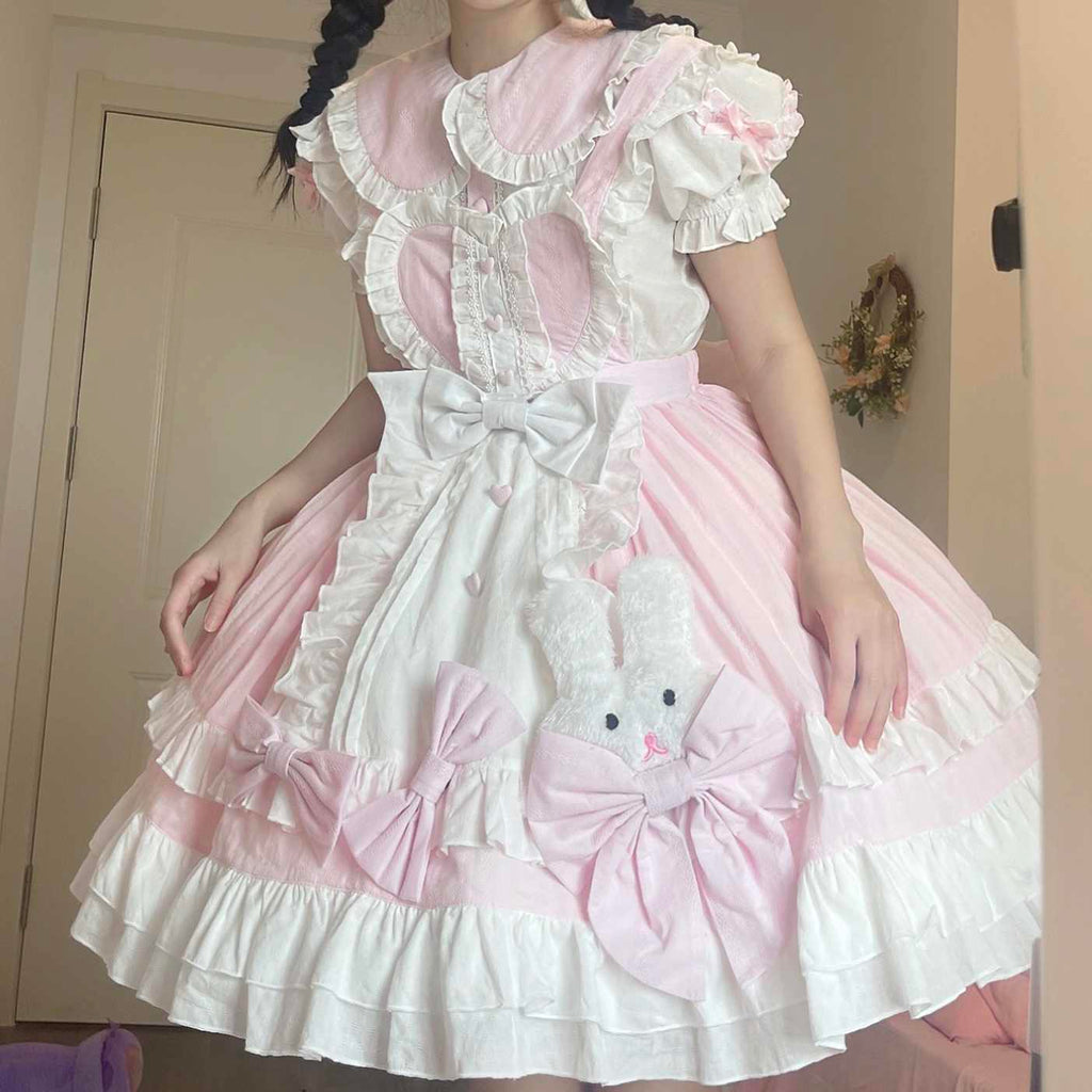 Cute Suspender Skirt Outfit Lolita Dresses Women