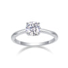 Love Words - A Wedding Ring Set With Top-quality Heart-shaped Moissanite S925 In Silver And Platinum-plated. The Ring Can Be Tested With A Diamond Pen