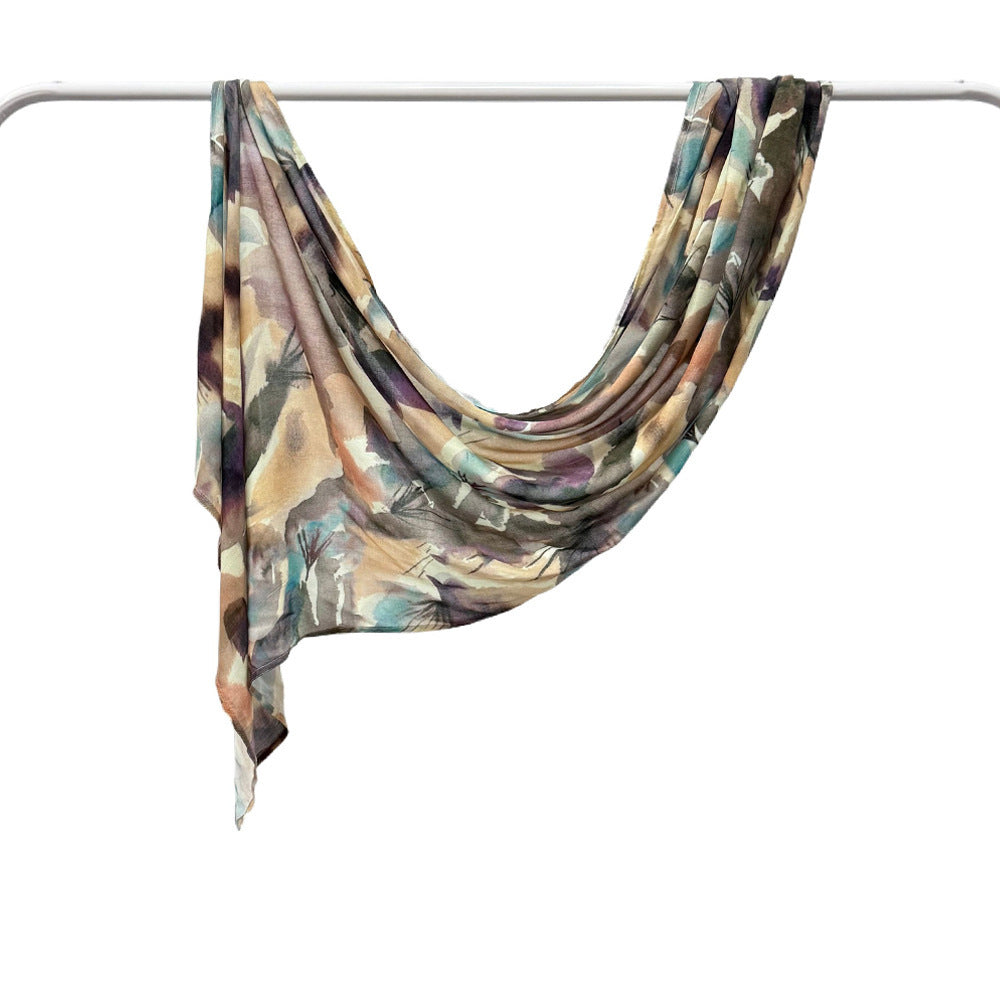 Modal Cotton Headscarf Marble Digital Printing