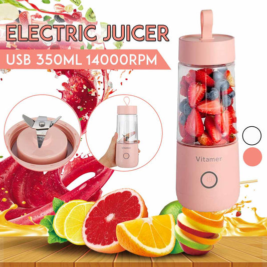 350ml Portable Blender Juicer Electric USB Rechargeable Mixer Smoothie Slushy Cup Juice Blender Bottle USB Charging Kitchen Gadgets - Eshtree
