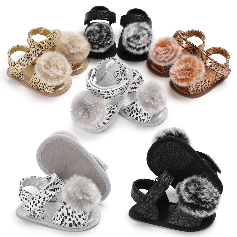 baby newborn childrens shoes baby stroller baby shoes Leopard Cute Ball childrens wear non-slip shoes 0-18M