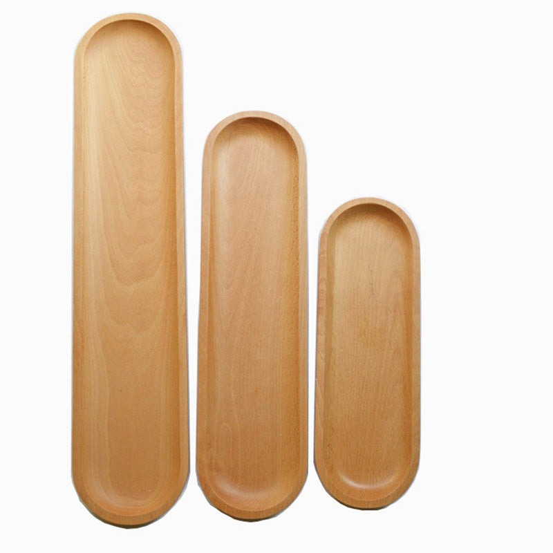 Fish plate solid wood dish plate long strip