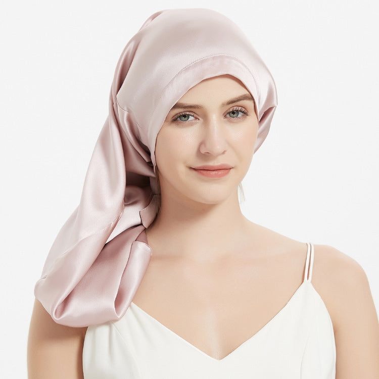 Women's Simple Silk Long Lace-up Nightcap