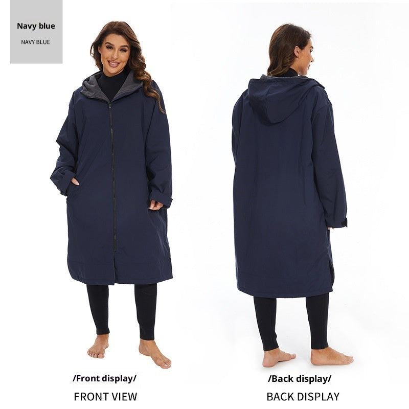 Surfing Diving Thickened Cape Windbreaker Outdoor Hot Spring Cold-proof Coat Bath Towel
