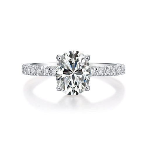 Cinderella - Set With Top-quality Moissanite S925, Silver And Platinum-plated Diamond Wedding Ring. The Ring Can Be Inspected With A Diamond Pen