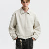 Retro Deconstructed Wool Jacket Men's Lapel Loose Zip-up Coat