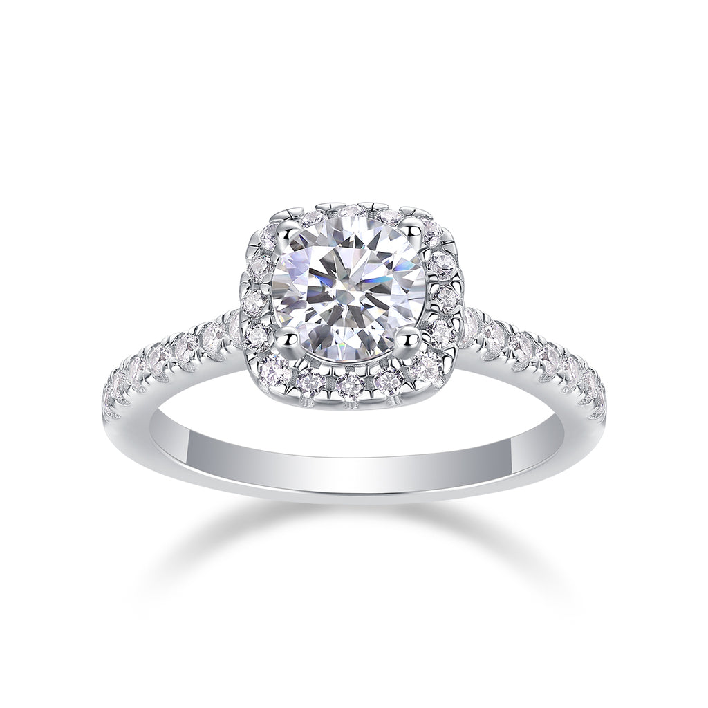 Within Easy Reach - A 1-carat Top-quality Moissanite S925 Silver Platinum-plated Diamond Wedding Ring Can Be Inspected With A Diamond Pen