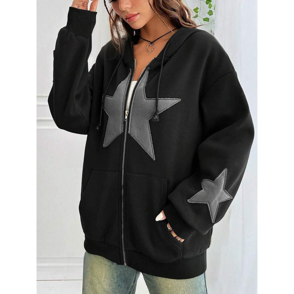 Loose-fit Hooded Cardigan Women's Jacket